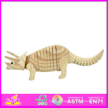 2014 nova triceratops estilo bebê brinquedo pintura, popualr diy de madeira do bebê brinquedo pintura, educacional bebê brinquedo pintura w03a026b